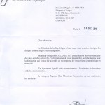 Lettre Président Hollande 2012 CD